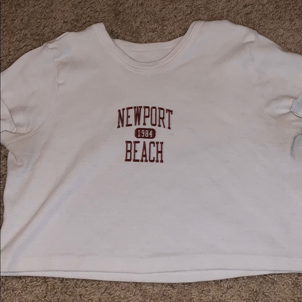 brandy melville cropped white tee